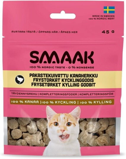 Smaak Cat Frysetørkede Kattegodbiter Kylling 45 G Smaak Cat Frysetørkede Kattegodbiter Kylling 45 G