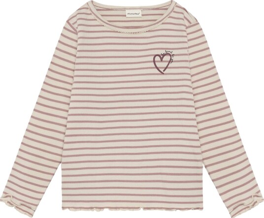 Minymo T Shirt Ls Y/D Rib Brown 104
