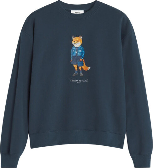 Maison Kitsuné Dame Gensere & Hettegensere Blå L,
