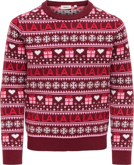 Kids Only Collegegenser   Strikk   KogxMas   Cabernet/Salsa/Sea    Kids Only   9 10 år (134 140)   Collegegenser Bordeaux Lilla Rosa Rød