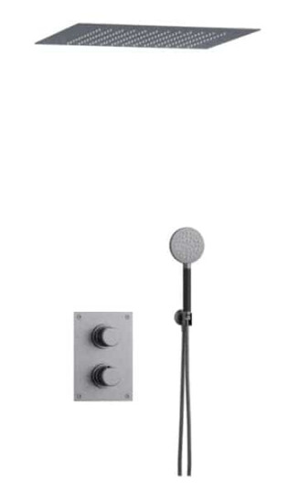 Tapwell Arm7268 Takduj Innbygging - Innebygd Firkantet Brushed Black Chrome / 400x400mm