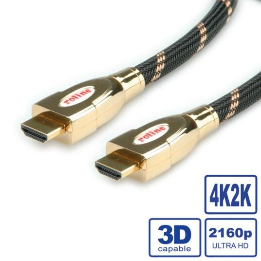 ROLINE GOLD HDMI Ultra HD Cable + Ethernet (UHD - 1), M/M, 1m