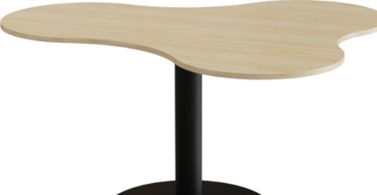 Bord Amöba 1005, 1200X1500 Mm, Højde 900 Mm, Grå Laminat, Sort Stel