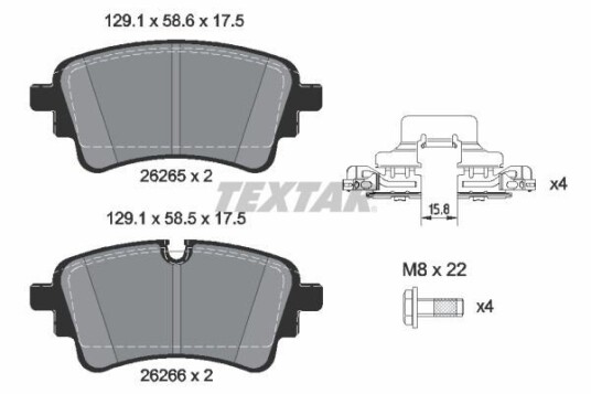 Bremseklosser TEXTAR 2626503 Bremseklosser TEXTAR 2626503