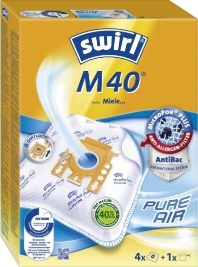 Swirl M 40 Oransje Hvit Miele S 2 - S 2000... 2999 Miele S 400I - S 456I S 600 - S 658 Series Boks 4 Stykker 1 Stykker