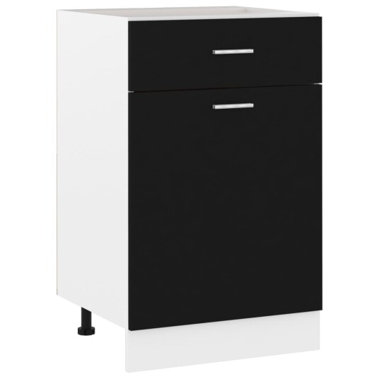 vidaXL Bunnskap med skuff svart 50x46x81,5 cm sponplate vidaXL Bunnskap med skuff svart 50x46x81,5 cm sponplate
