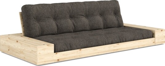 Karup Design Base Sovesofa med sideboks Klarlakkert furu/642 Mellow Brown