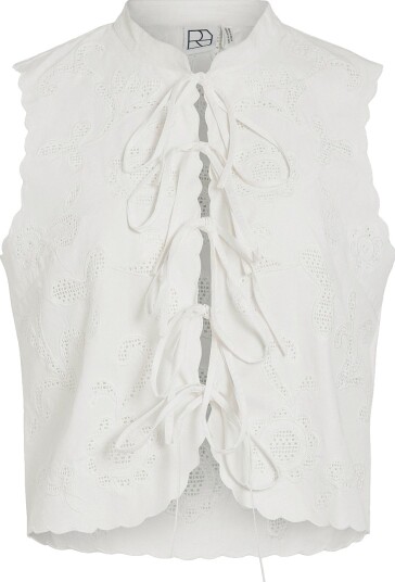 Rouge Edit Bluse rouAmeline S/L China Collar Hvit