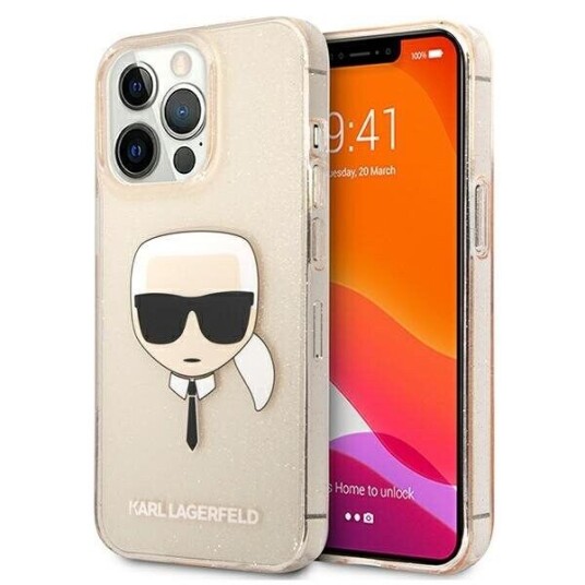 Karl Lagerfeld Hardcase Glitter Etui til iPhone 13 Pro / 13 - Gull