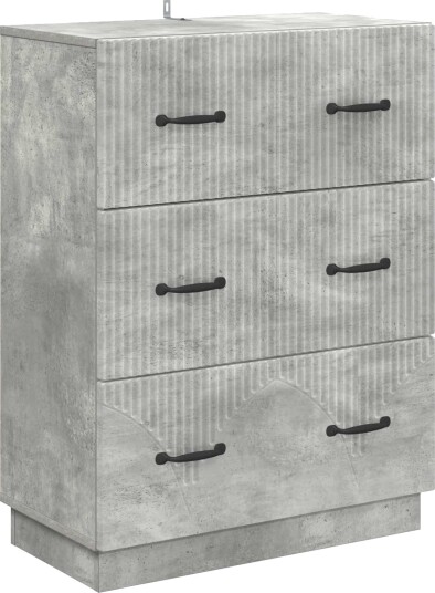 vidaXL Skuffeskap Betonggrå 66 x 34,5 x 87 cm Konstruert tre