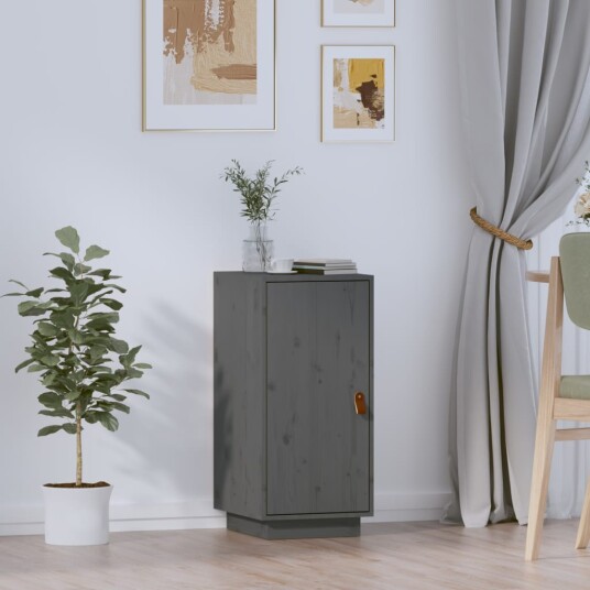 vidaXL Skjenk grå 34x40x75 cm heltre furu vidaXL Skjenk grå 34x40x75 cm heltre furu