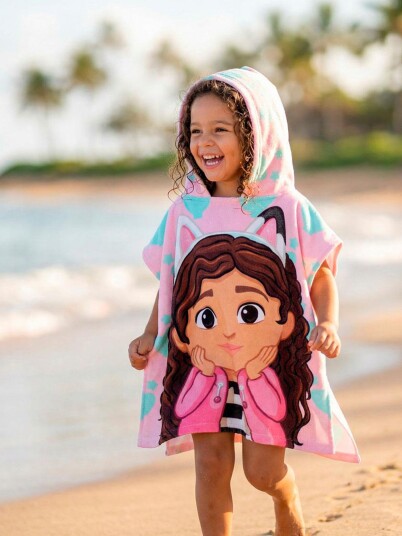 Gabby"s Dollhouse Strandponcho Mikrofiber Light pink