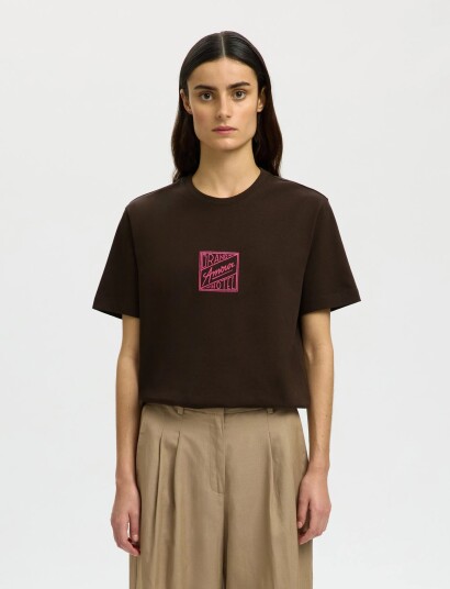 Selected Slfrelaxed Brook Ss Hotel Amour Tee Black XS