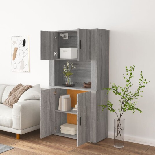 vidaXL Highboard grå sonoma konstruert tre