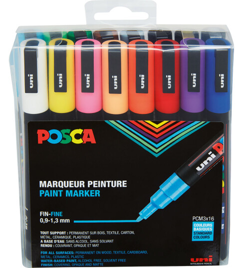 Posca Posca PC-3M Set of 16 Posca Posca PC-3M Set of 16