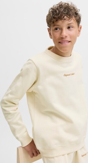 Jack & Jones Junior Antique White Jornorrebro Emb Sweat Crew Noos Jnr 140