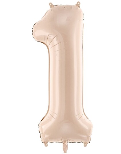 Tallet 1 Beige Stor Folieballong 72 cm