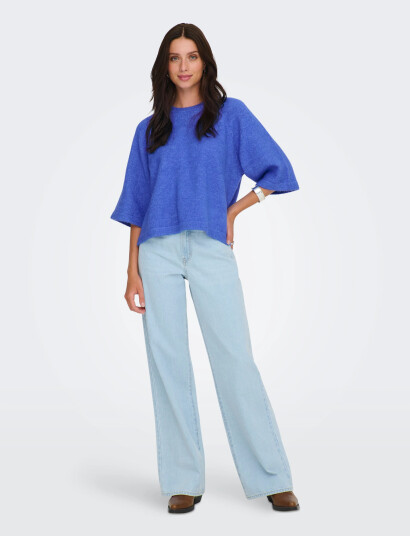 ONLY Onlsimoni 3/4 Pullover Knt Noos Blue XS ONLY Onlsimoni 3/4 Pullover Knt Noos Blue XS