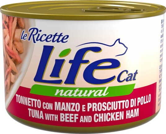 Life Cat Natural våtfôr Life Cat Le Ricette Tunfisk calamari grønne bønner 4 x 150 g