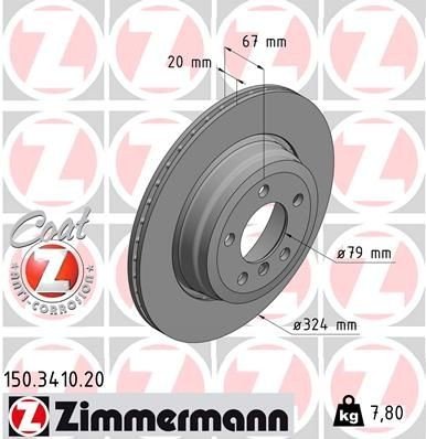Bremseskive ZIMMERMANN 150.3410.20