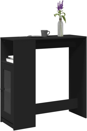 Barbord med stativer svart 101x40x103,5 cm konstruert tre 8721158386533