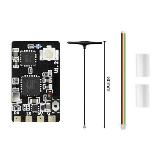 Sequre Single RX ELRS w/1x80mm Antenna