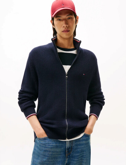 Tommy Hilfiger Rwb Rib Zip Through - Navy - XXL Tommy Hilfiger Rwb Rib Zip Through - Navy - XXL