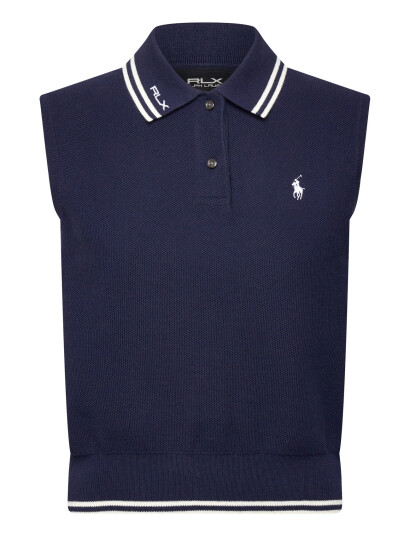 Ralph Lauren Golf Cotton Blend Polo Collar Sweater Navy XL