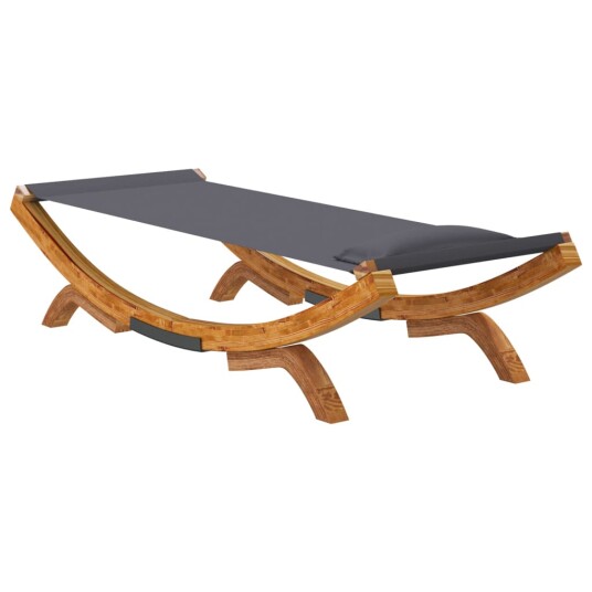 Utendørs sofaseng 100x188,5x44 cm bøyd heltre antrasitt 313948 Utendørs sofaseng 100x188,5x44 cm bøyd heltre antrasitt 313948
