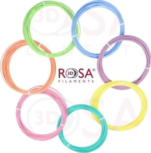 Rosa3D PLA Filament Sett 7 Pastellfarger 1.75 mm 7 x 30 g