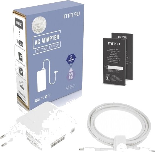 Nettadapter Mitsu 61W Usb-C Usbc 5-20,3V 3A Hvit Til Bærbar