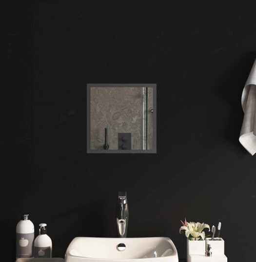 vidaXL LED Badevindu med speil Gjennomsiktig 30 x 30 cm herdet glass