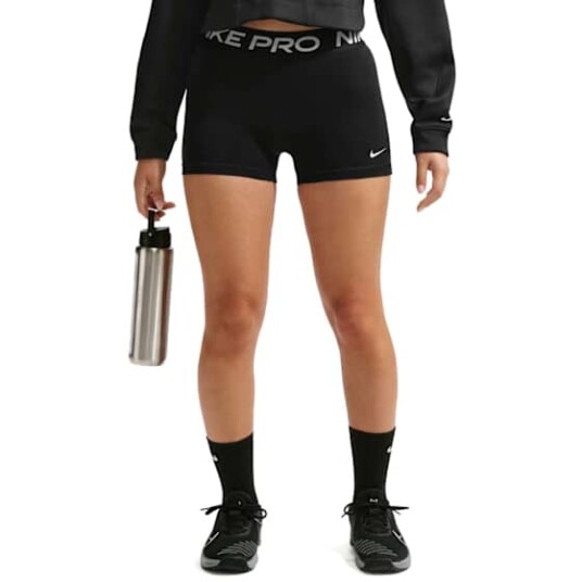 Nike Pro Dri FIT 365 Short Dame Black/White S Nike Pro Dri FIT 365 Short Dame Black/White S