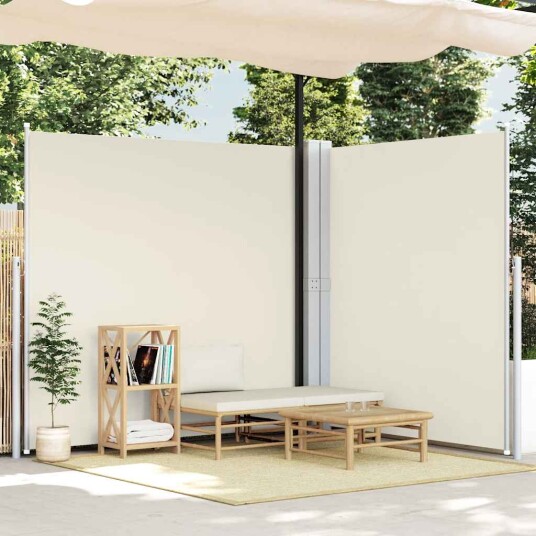 vidaXL Uttrekkbar sidemarkise 200x600 cm kremhvit vidaXL Uttrekkbar sidemarkise 200x600 cm kremhvit