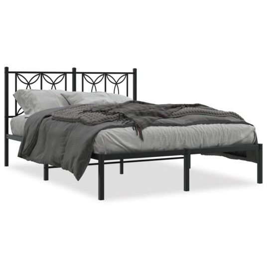  Sengeramme i metall med hodegavl svart 140x190 cm 8721102643910