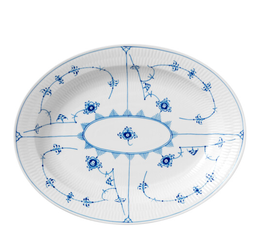 Royal Copenhagen Musselmalt Riflet fat ovalt 36,5 cm Royal Copenhagen Musselmalt Riflet fat ovalt 36,5 cm