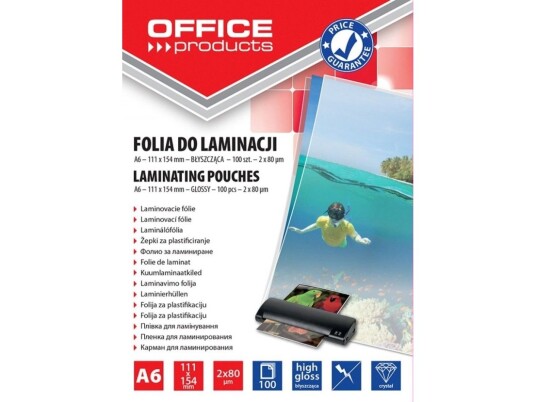 Kontorprodukter Kontorprodukter Lamineringsfolie A6 2X80 Mikron Blank 100 Stk. Gjennomsiktig