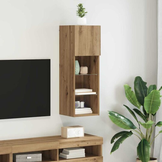 Vegghengt TV skap Artisan Eik 30,5 x 30 x 90 cm Konstruert tre Vegghengt TV skap Artisan Eik 30,5 x 30 x 90 cm Konstruert tre