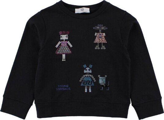 Young Versace Collegegenser   Navy m. Rhinestone   Versace   10 år 140   Collegegenser   Blå