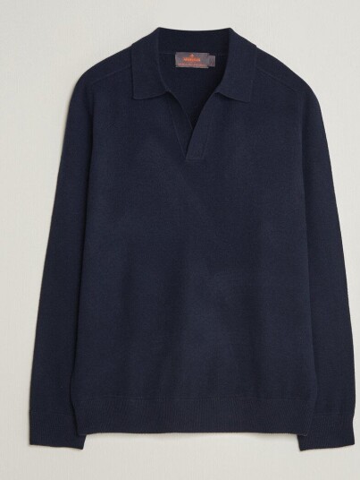 Morris Wilfred Cashmere Resort Polo Navy