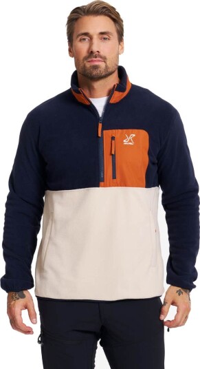 Revolutionrace Herre Overdeler Fleece & midlayers Woodland Half zip Fleece Herre Deep Navy/Peyote 3XL