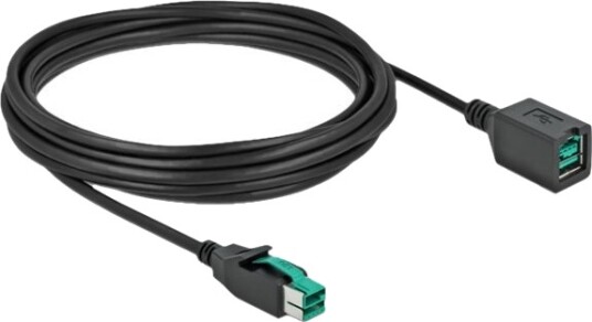 Delock Poweredusb Extension Cable Usb Pluspower 12 V Hann Til Usb Pluspower 12 V Hunn 12 V 5 M Svart