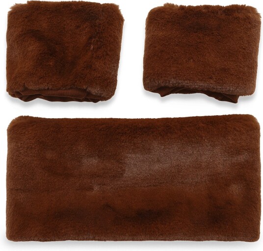 Andiata Gianina Faux-Fur Accessory Set - CAMEL - One Size