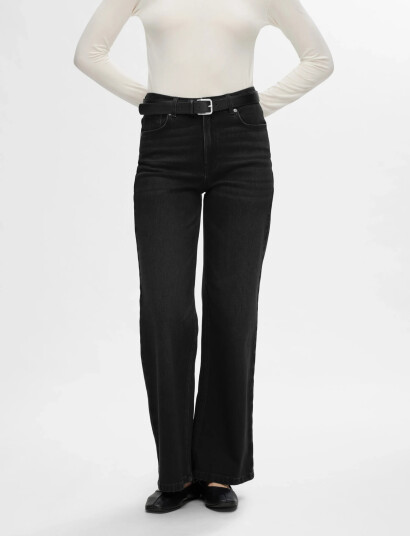 Selected Slfalice Hw Wide Long Black Jeans Noos Black 31 x 32 Selected Slfalice Hw Wide Long Black Jeans Noos Black 31 x 32