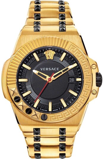 Versace Herreklokke VEDY00619 Chain Reaction Sort/Stål Ø46 mm Versace Herreklokke VEDY00619 Chain Reaction Sort/Stål Ø46 mm