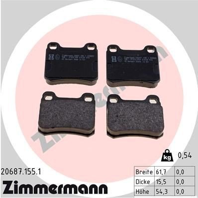 Bremseklosser ZIMMERMANN 20687.155.1 Bremseklosser ZIMMERMANN 20687.155.1