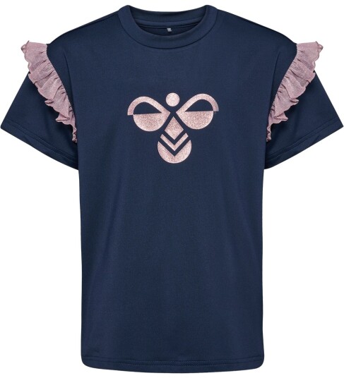 Hummel Hmljr Mix Glitter T Shirt S/S Navy 146/152 Hummel Hmljr Mix Glitter T Shirt S/S Navy 146/152