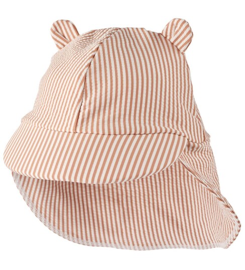 Liewood Senia Seersucker Sun Hat With Ears - Pink - 6/9M