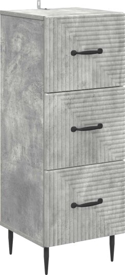vidaXL Skuffeskap Betonggrå 33 x 34,5 x 89,5 cm Konstruert tre