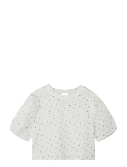 LMTD Nlfheersa Ss Crop Top   Cream   146 152